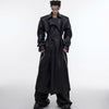 Deconstructing Split Padded Shoulder Profile PU Leather Coat