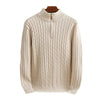 Men's Woolen Half Zipper Thick Casual Long-sleeved Sweater