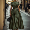Figure-flattering French-style Dress With A Sophisticated Flowy Silhouette