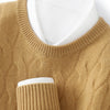 Thickened Men's Cashmere Sweater With Round Neck And Twisted Design