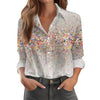 Womens Floral Polka-Dot Bush Print Long-Sleeve Shirt