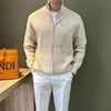 Versatile Zipper Cardigan Men's Knitted Shirt Autumn And Winter British Slim-fitting Sweater