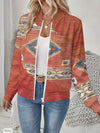 Autumn Printed Cardigan Women's Casual Baseball Jacket