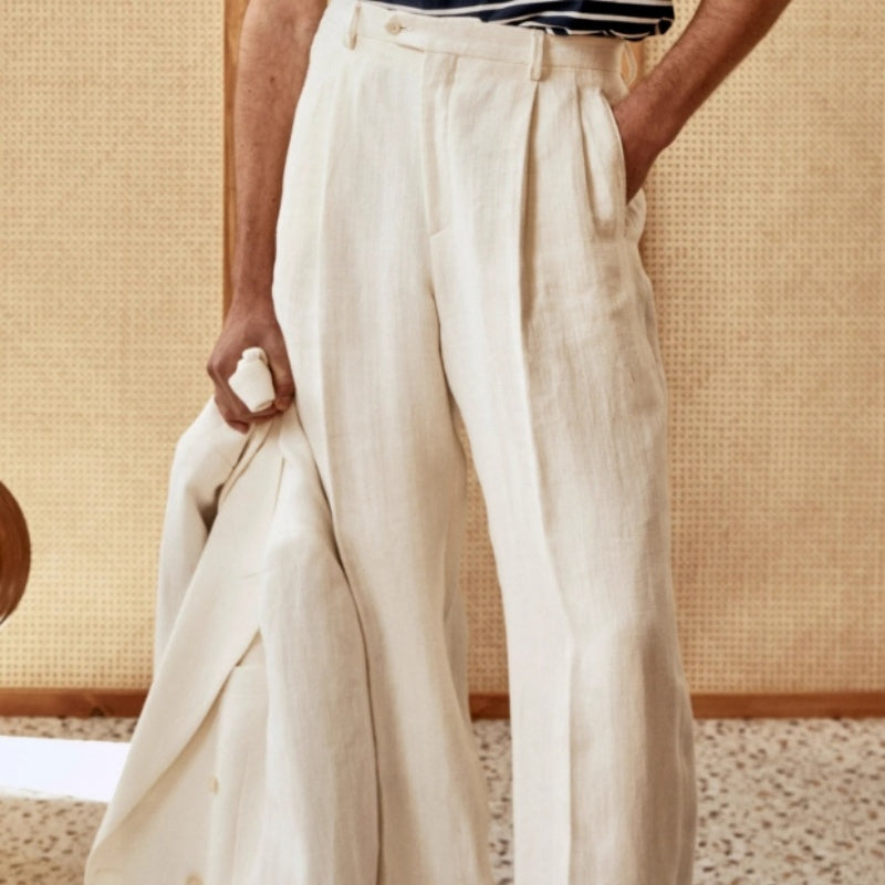 Light-luxury Draping Summer Men's Linen-cotton Casual Trousersnew Style