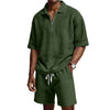 Completo da uomo con pantaloncini e cerniera a maniche corte