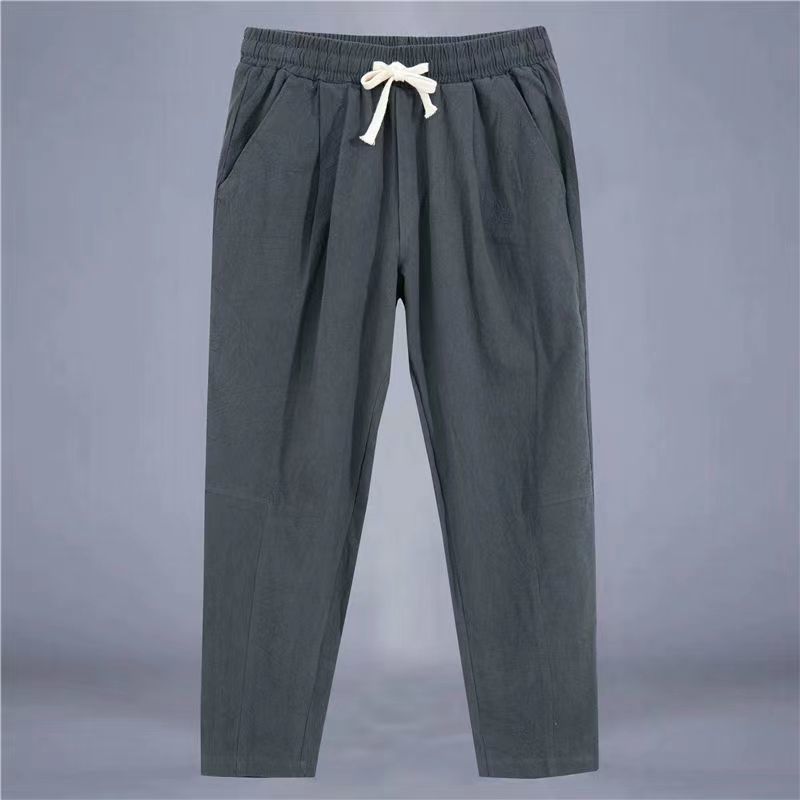 Cotton And Linen Thin Loose Plus Size Sports Straight Pants