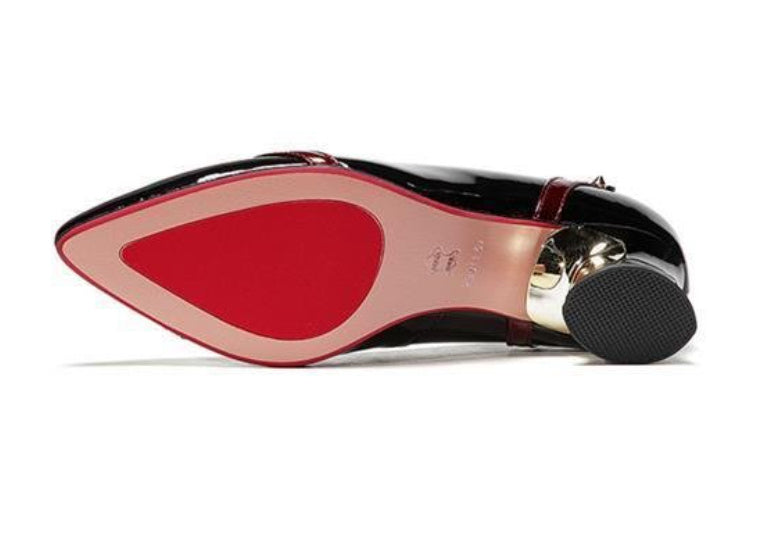 Scarpe da donna con tacco grosso e punta a punta selvaggia