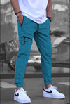 Men's Zipper Overalls Retro Casual Jogger Pants