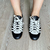 Thick Bottom Cowhide Lace-up Special-interest Design Color Matching Bowling Shoes
