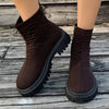 Women's Thick Heel Solid Color Casual And Comfortable Martin Boots
