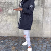 Women's Letter Pocket Hooded Drawstring Zipper Jacket