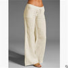 Women's High Waist Wide Leg Pants With Big Bell Pockets And Cotton And Linen Casual Pants