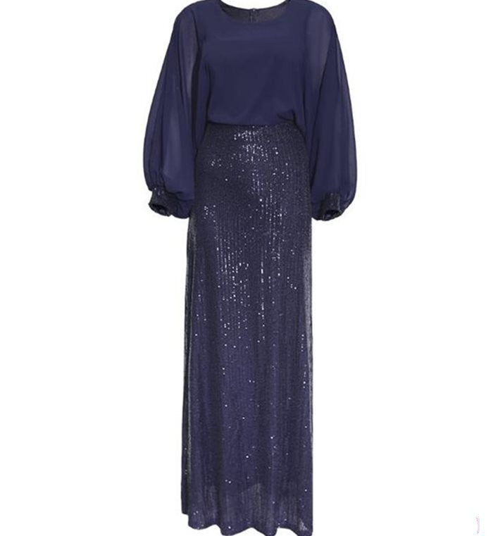 Vestito da sera in chiffon con perline da donna africana Taglie forti