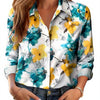 Womens 3D-printed Floral Loose-fit Blouse