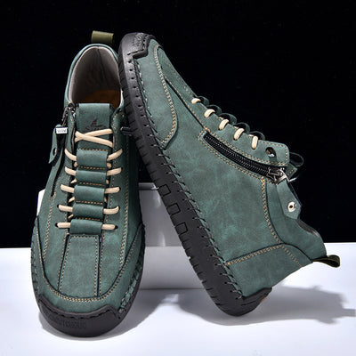 Men's Casual Leather Shoes Retro High Top