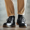 Retro Black Mid-top Round Head Ankle Boots