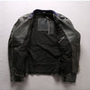 Men's Distressed Stand Collar Cropped Slim Leather Jacket
