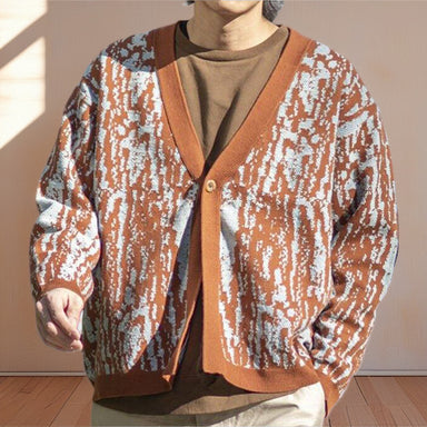Jacquard Sweater Loose Slimming Long Sleeves Cardigan