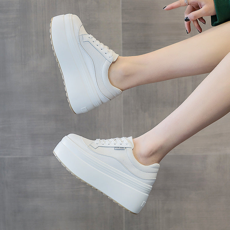 Scarpe semplici da donna alla moda, con fondo spesso da 8 cm, alla moda e all'ultima moda