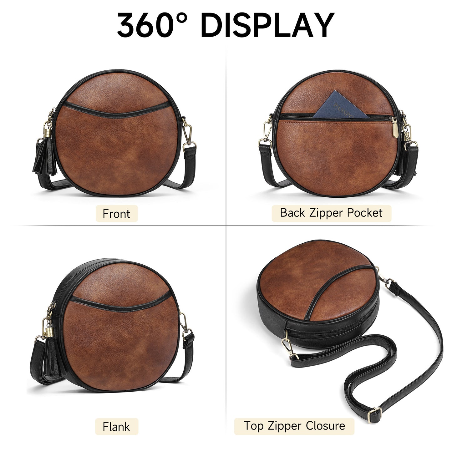 European And American Shoulder Retro Small Round Bag