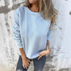 Casual Women's Solid Color Round Neck Long Sleeve Sweater Solid Color Top