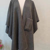 Fur Collar Fur Ball Knitted Cardigan Cape And Shawl
