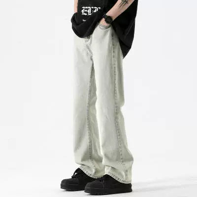 American Retro Black Casual Workwear Washed Pants