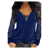 Commuter Pullover V-neck Ribbon Lace Women's Base Shirt