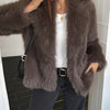 Solid Color Fluff Long Sleeve Coat Women's Clothing