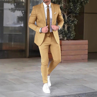 Pantaloni del tailleur cappotto slim-fit tinta unita due pezzi