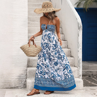 Women's Sleeveless Ethnic-style Printed Dress