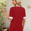 Top smanicato con scollo a V, abbinabile, abbottonato, a maniche corte, a contrasto di colore