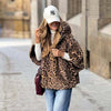 Women's Leopard Print Hooded Fur Coat With Zipper Comfortable Loose Autumn And Winter