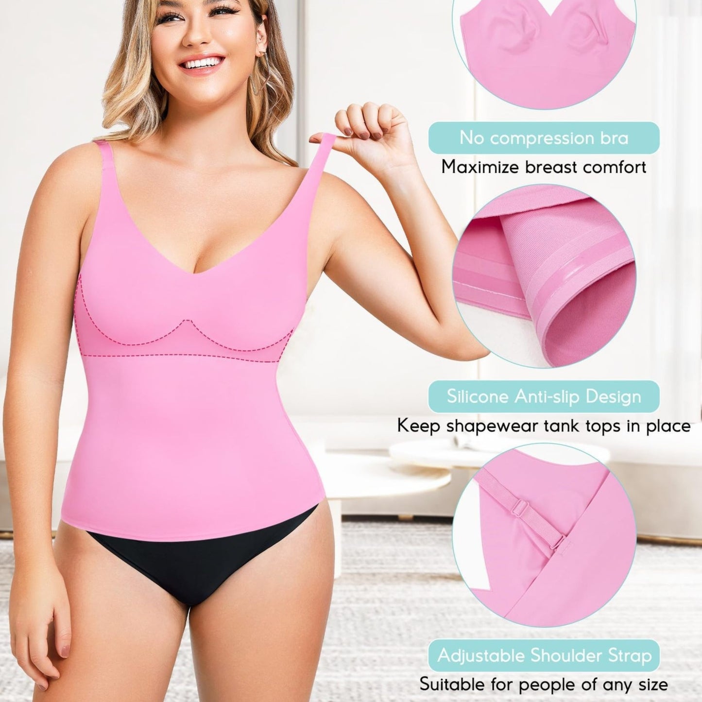 Top modellante per la pancia, casual, sportivo, facile da abbinare, multicolore, con scollo a V profondo