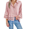 Camicia Con Bordo In Pizzo E Dettagli Svasati In Pizzo Sui Polsini