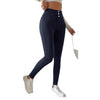 Women's Casual Pure Color Tight High Waist Slim Trousers