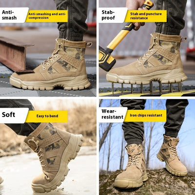 Combat Boots Male High Ankle Safety Shoes