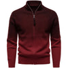 Men's British Gradient Collar Zipper Sweater