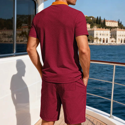 Tuta sportiva casual da uomo con risvolto e cerniera