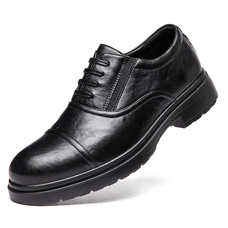 Genuine Leather Men's Leather Shoes Increased Casual Soft Bottom Super
