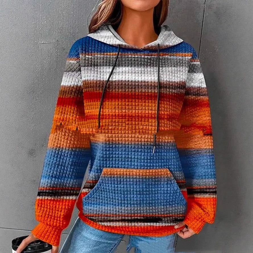 Quilted Three-dimensional Plaid Printed Sweater
