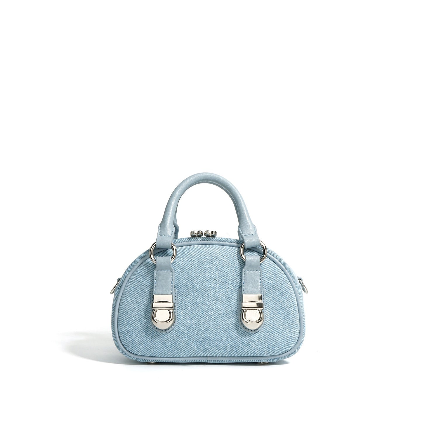 First Layer Cowhide With Denim Bun-shaped Bag