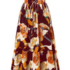 Women's Pleated Floral Print Elastic Waist Skirt
