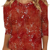 European And American Flower Plant Printed Round Neck Long Sleeve