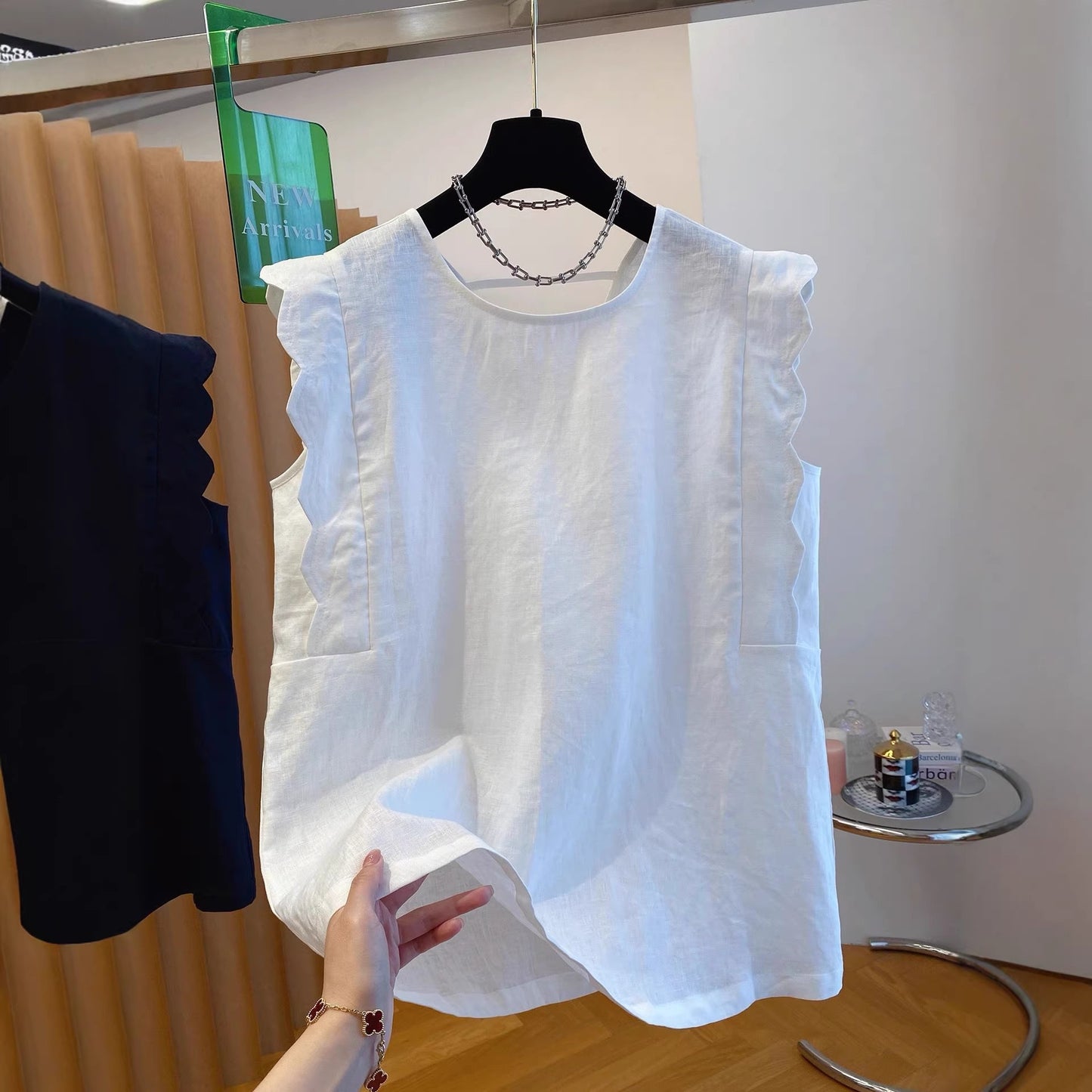 Top da donna gilet in lino retrò