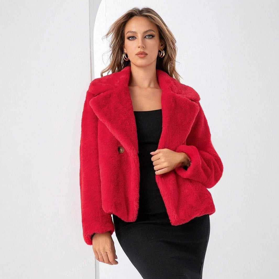 Fashion Loose Short Fox Fur Women's Coat