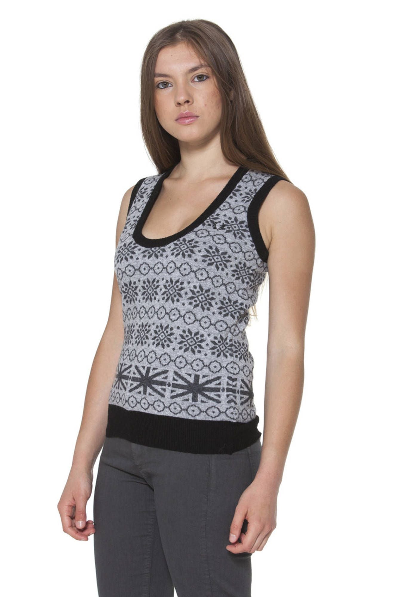 "FRED PERRY GILET DONNA GRIGIO"