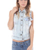 "JOHN GALLIANO GILET DONNA AZZURRO"