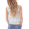 "JOHN GALLIANO GILET DONNA AZZURRO"