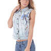 "JOHN GALLIANO GILET DONNA AZZURRO"